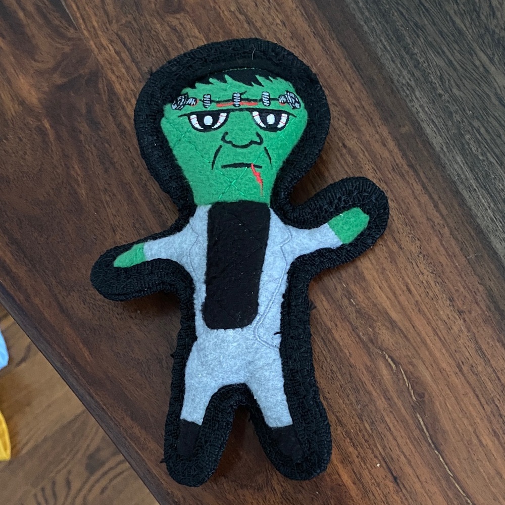 NWOT Tuffy Green and Black Frankenstein Dog Toy